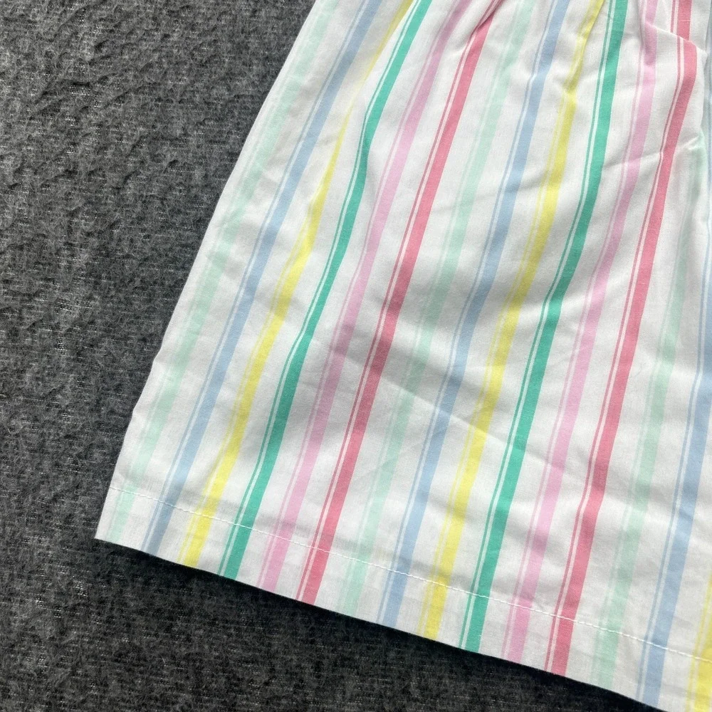 GAP Kids‎ Girls Dress XS 4/5 Cotton Short Sleeved Striped Button Pastel Easter